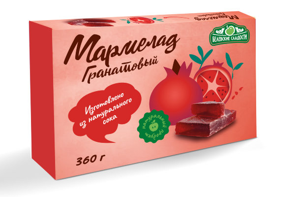№2 Мармелад  "Гранатовый" белевский 360г  в Верхней Пышме