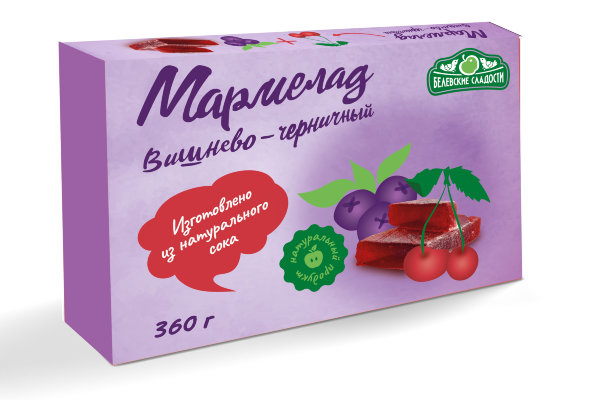 №2 Мармелад  "Вишнево-черничный" белевский 360г   в Верхней Пышме