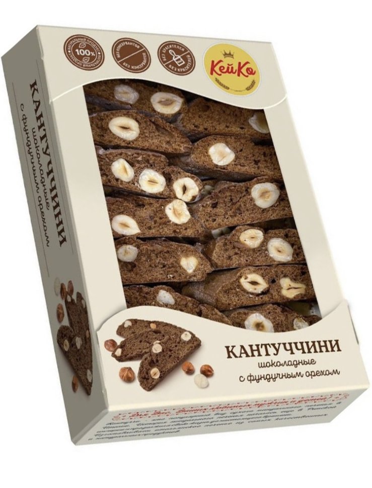  Кей Ко Кантуччини шоколадные с фундучным орехом, 200г  в Верхней Пышме