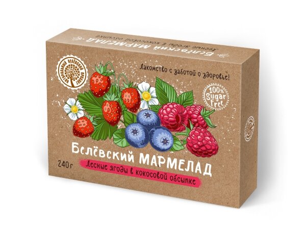 №2 Мармелад белевский на фруктозе 240г "ЛЕСНЫЕ ЯГОДЫ"  в Верхней Пышме